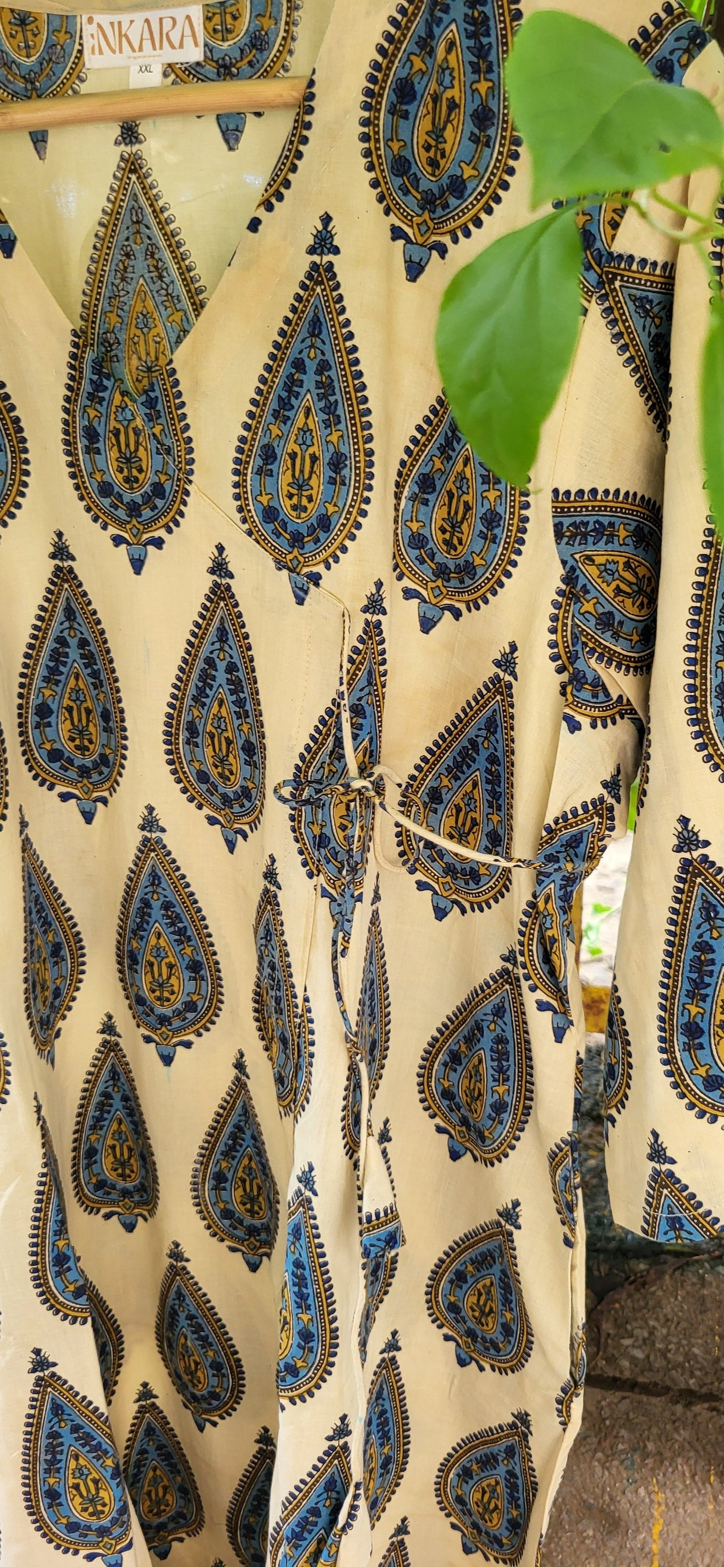 Kashi Bagru Angrakha Style Long Kurta