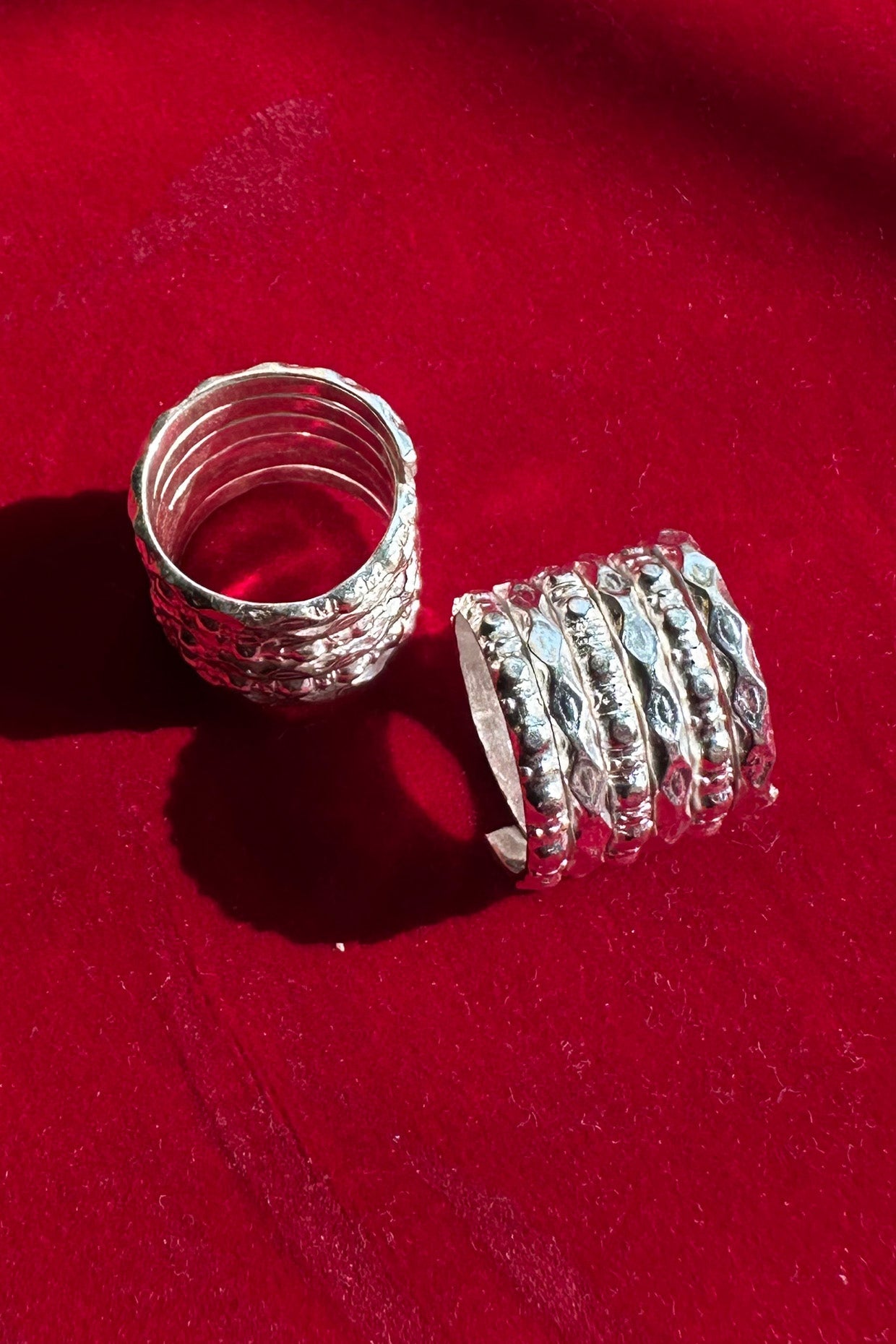 Silver Hammer Spiral Ring