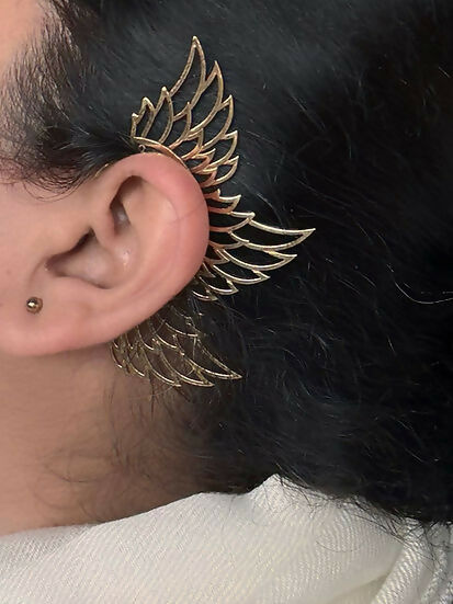 Angel Wings Brass Earcuffs