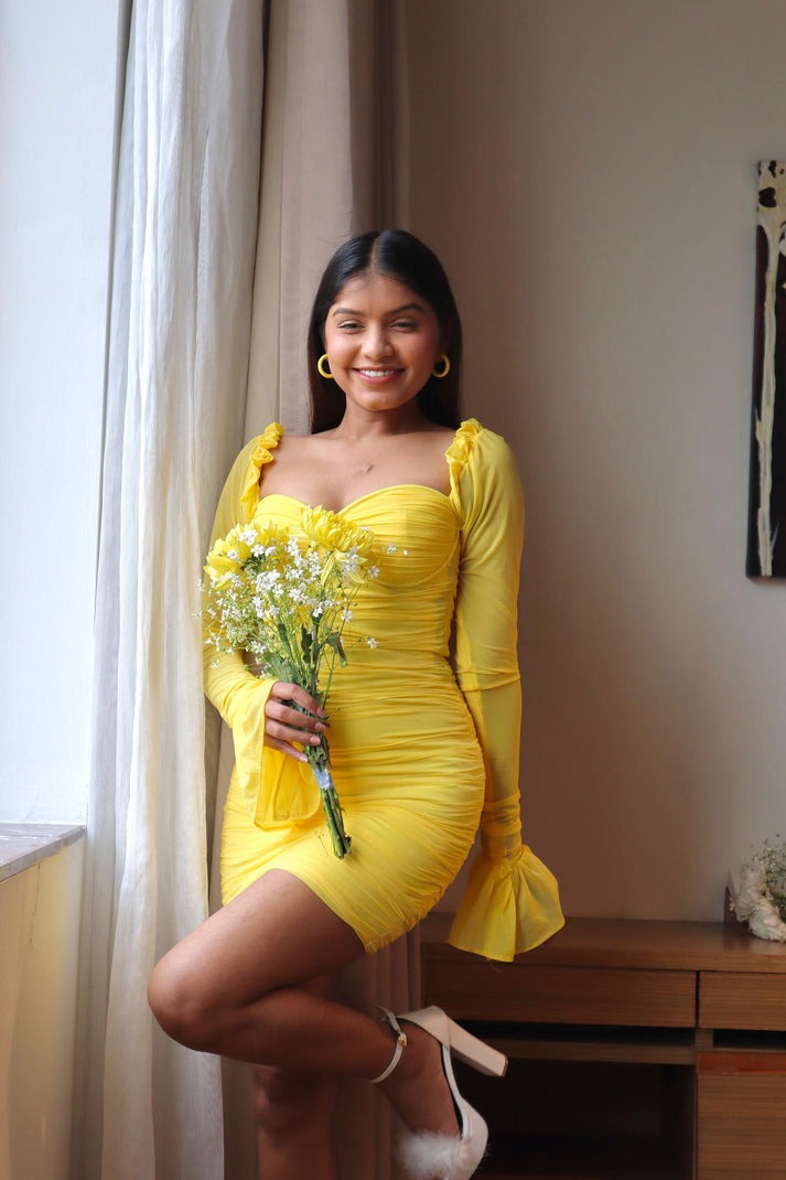 Yellow Corset Short Dress