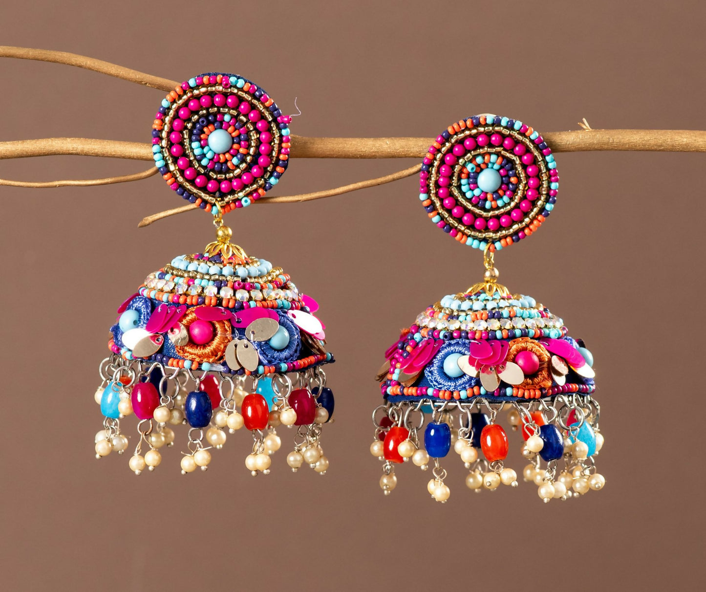 Shaila Multicolor Beaded Jhumkas