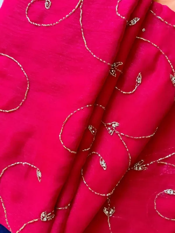 Banno Tera Swagger -Jaal Embroidery Pre-Pleated Shimmer Chiffon Saree