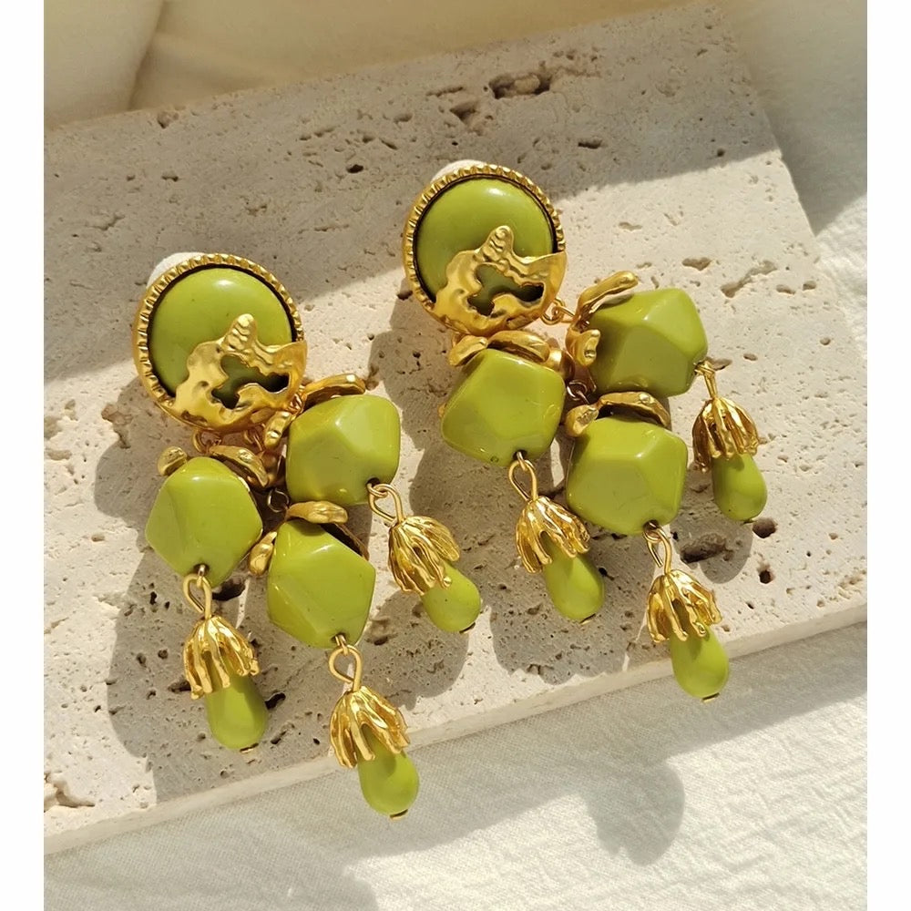 Avocado Vintage Dangle Earrings