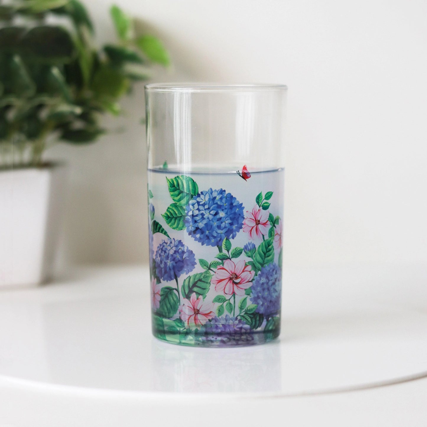 Hydrangea Glass Set