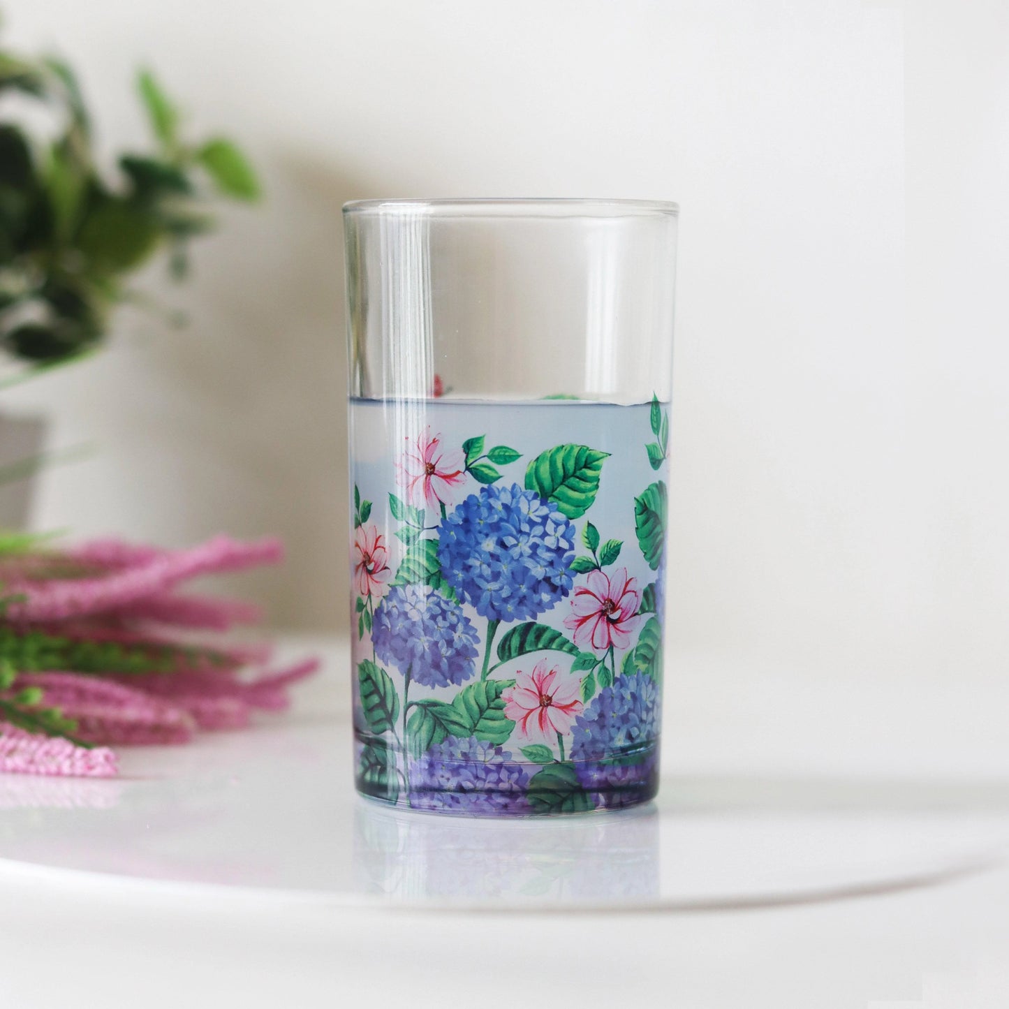 Hydrangea Glass Set
