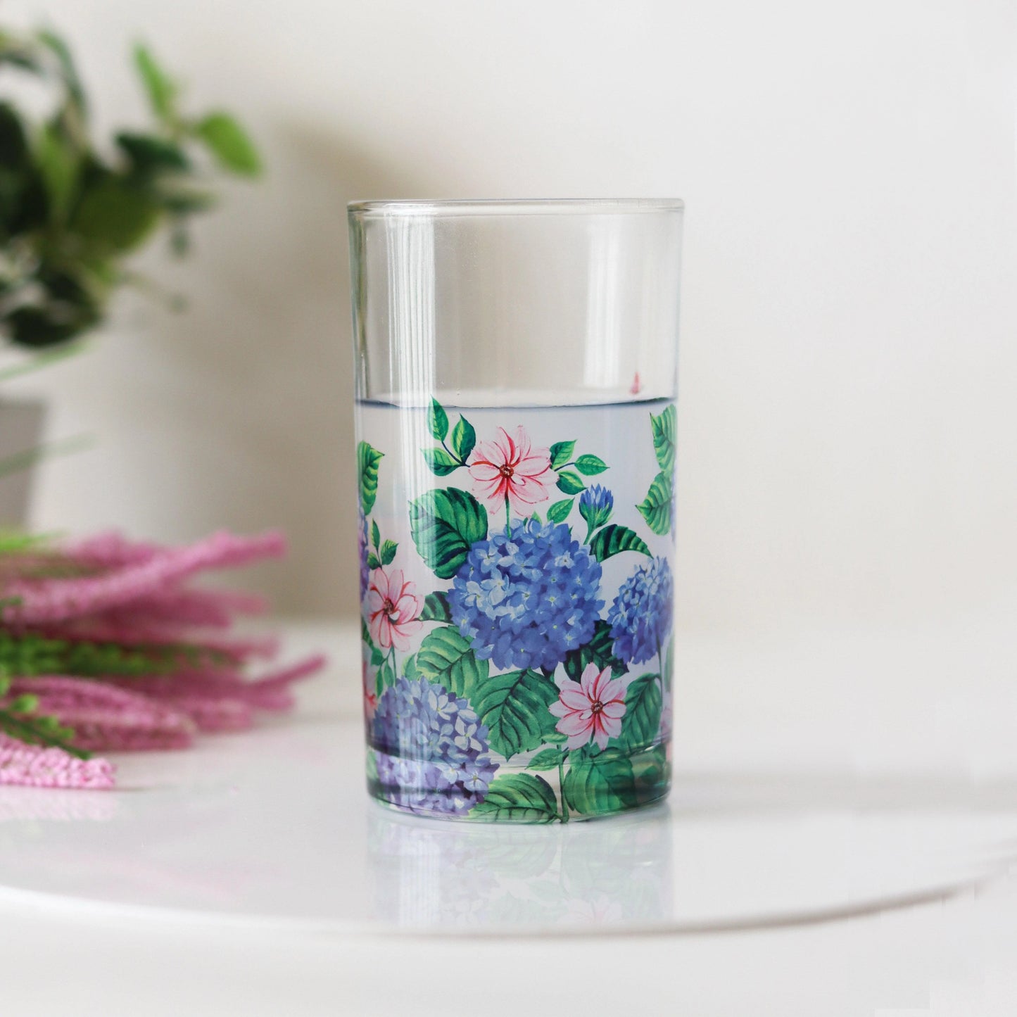 Hydrangea Glass Set