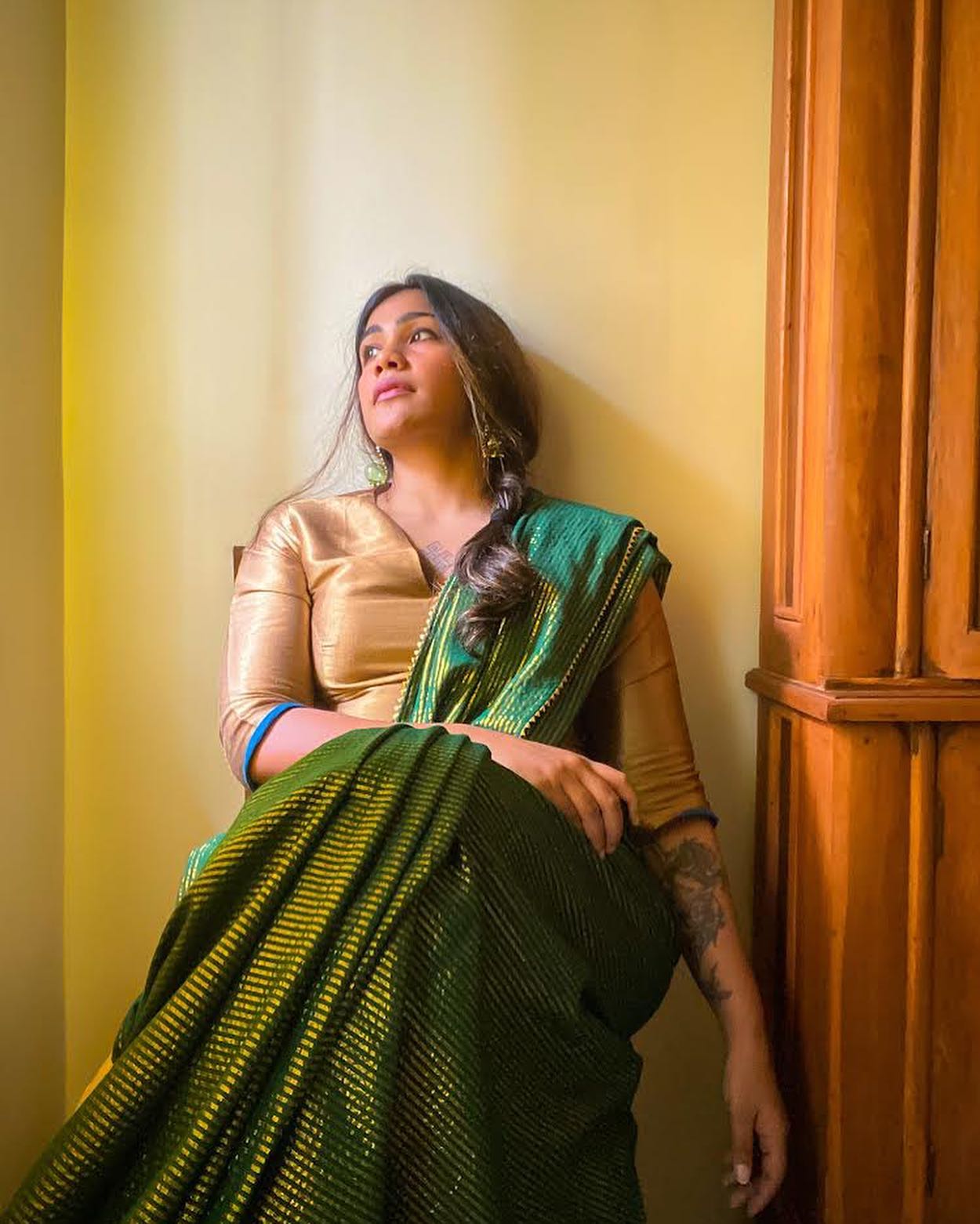 Saira Zari Golden Gota Border Saree