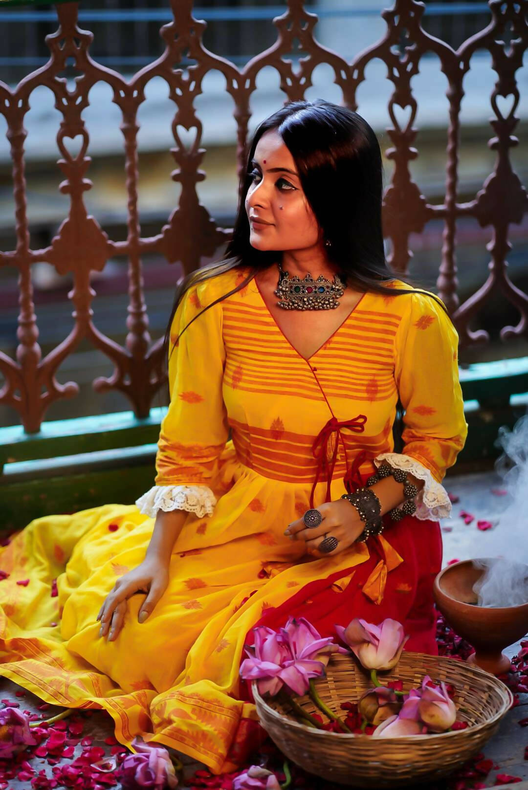 Godhuli Knot Tie-Up Dress