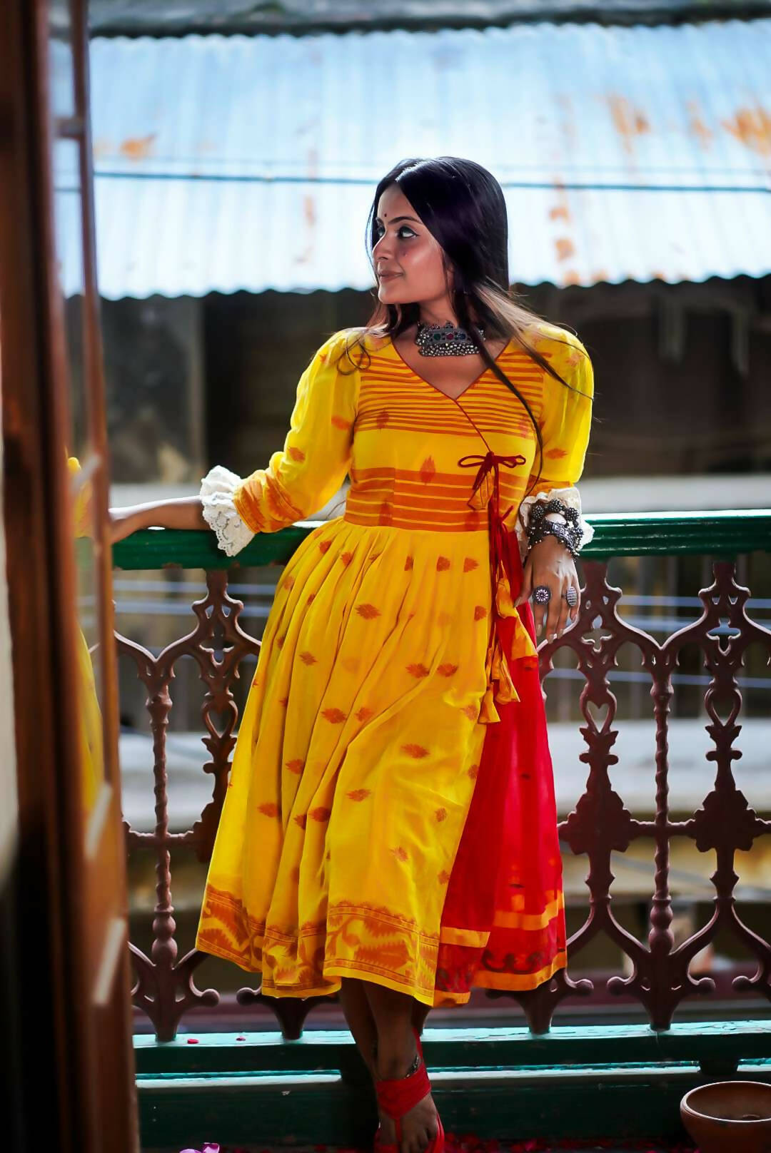Godhuli Knot Tie-Up Dress