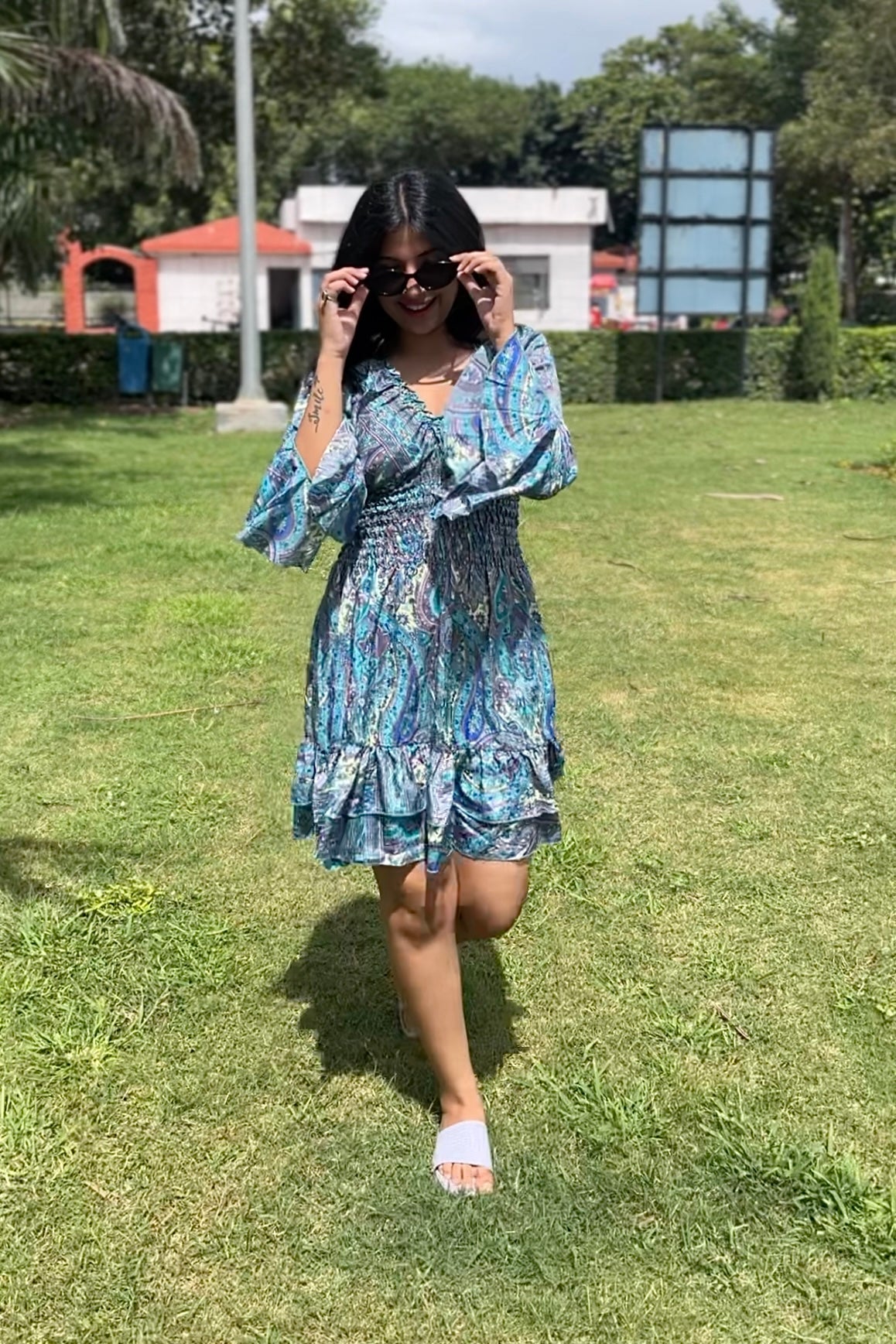 Blue Breeze Paisley Dress