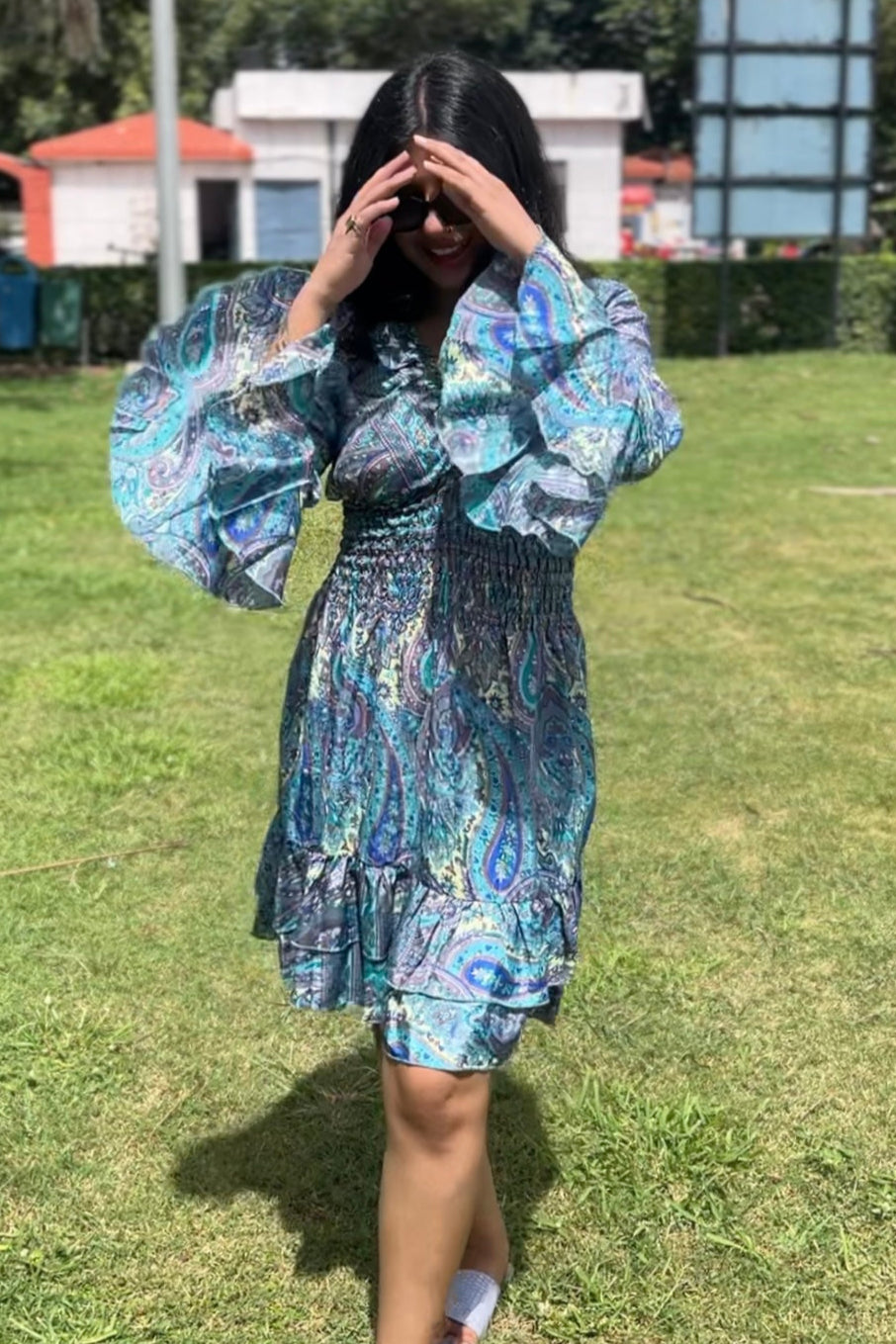 Blue Breeze Paisley Dress