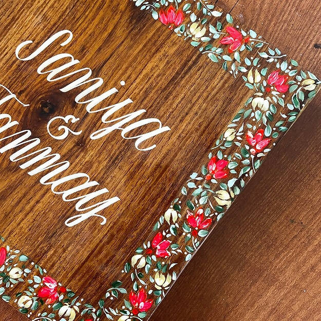 Floral Confetti Name plate