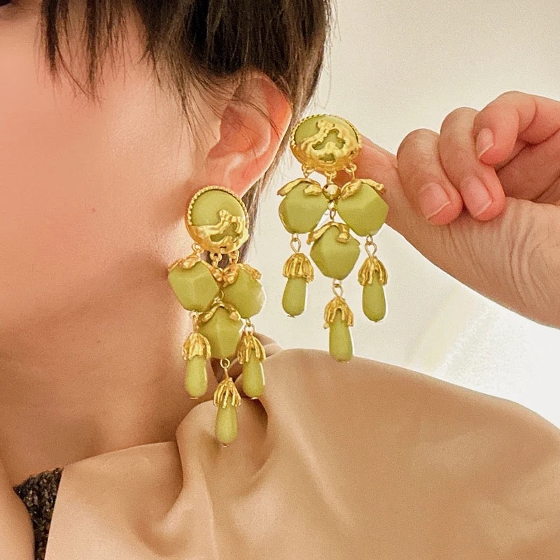 Avocado Vintage Dangle Earrings