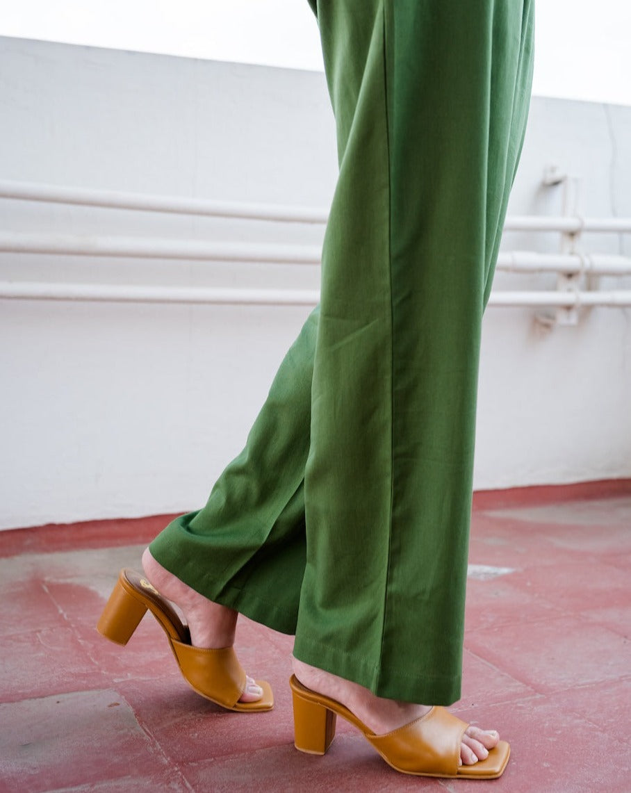 Green Tea Linen Vest Co-ord Set
