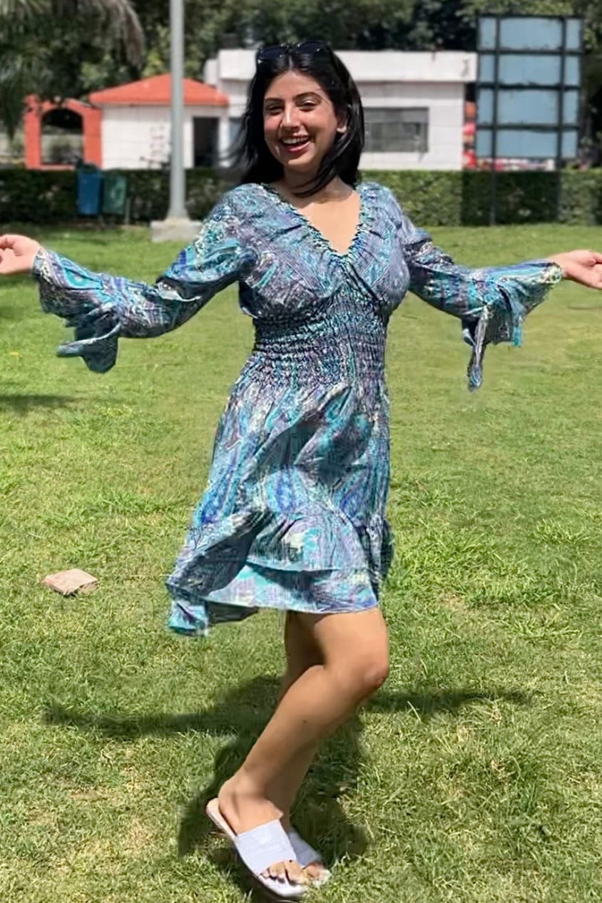 Blue Breeze Paisley Dress