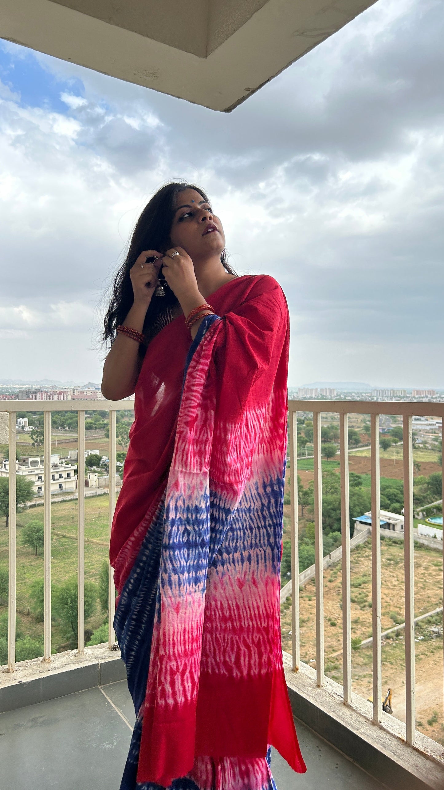 Gulmohar Shibori Saree