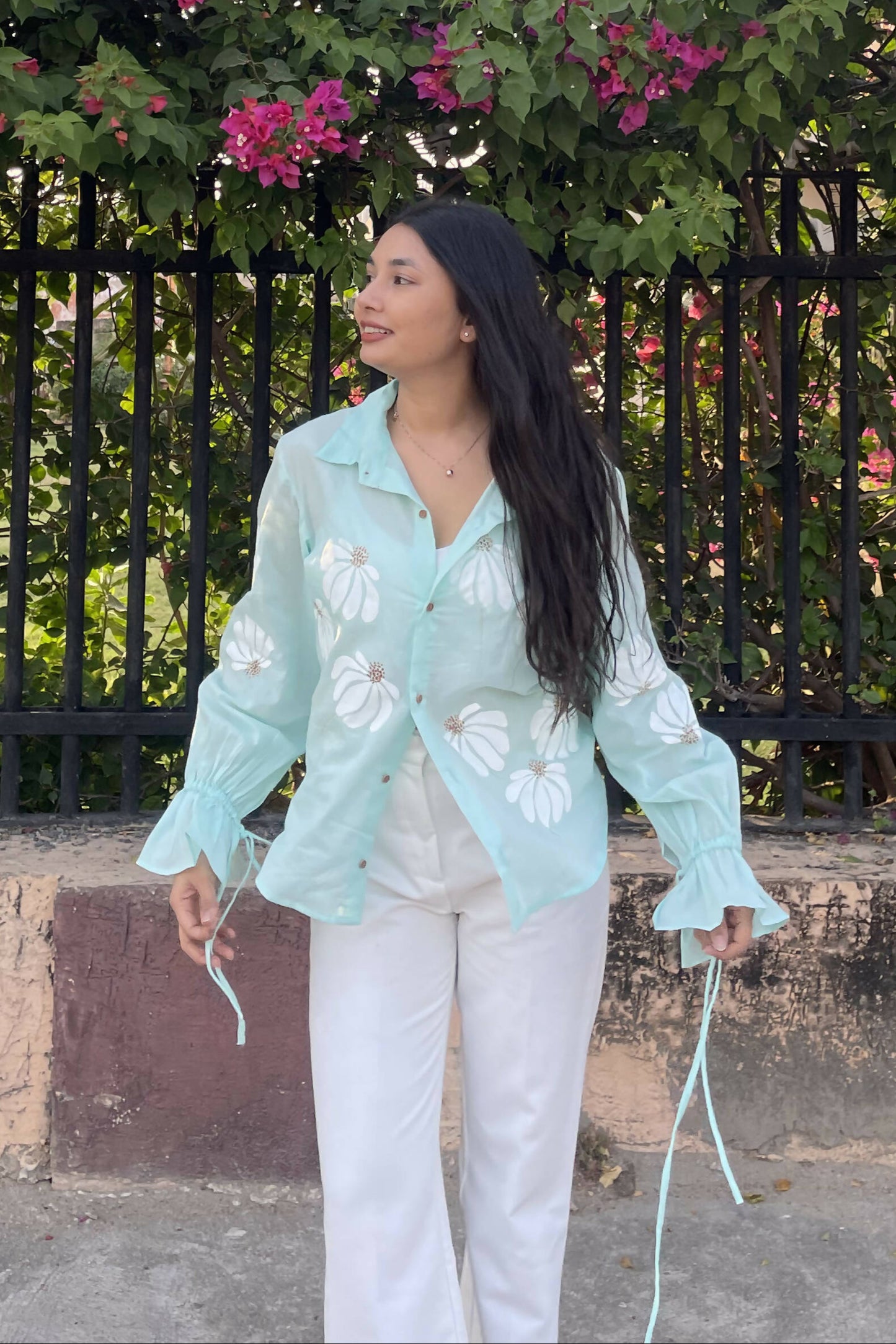 Blossom Hand-Painted Cotton Shirts