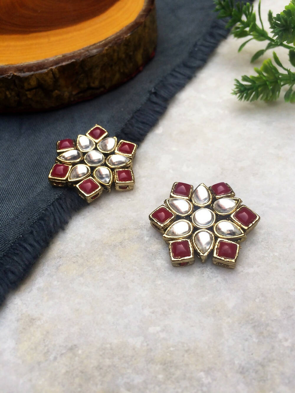 Kundan Mandala Studs