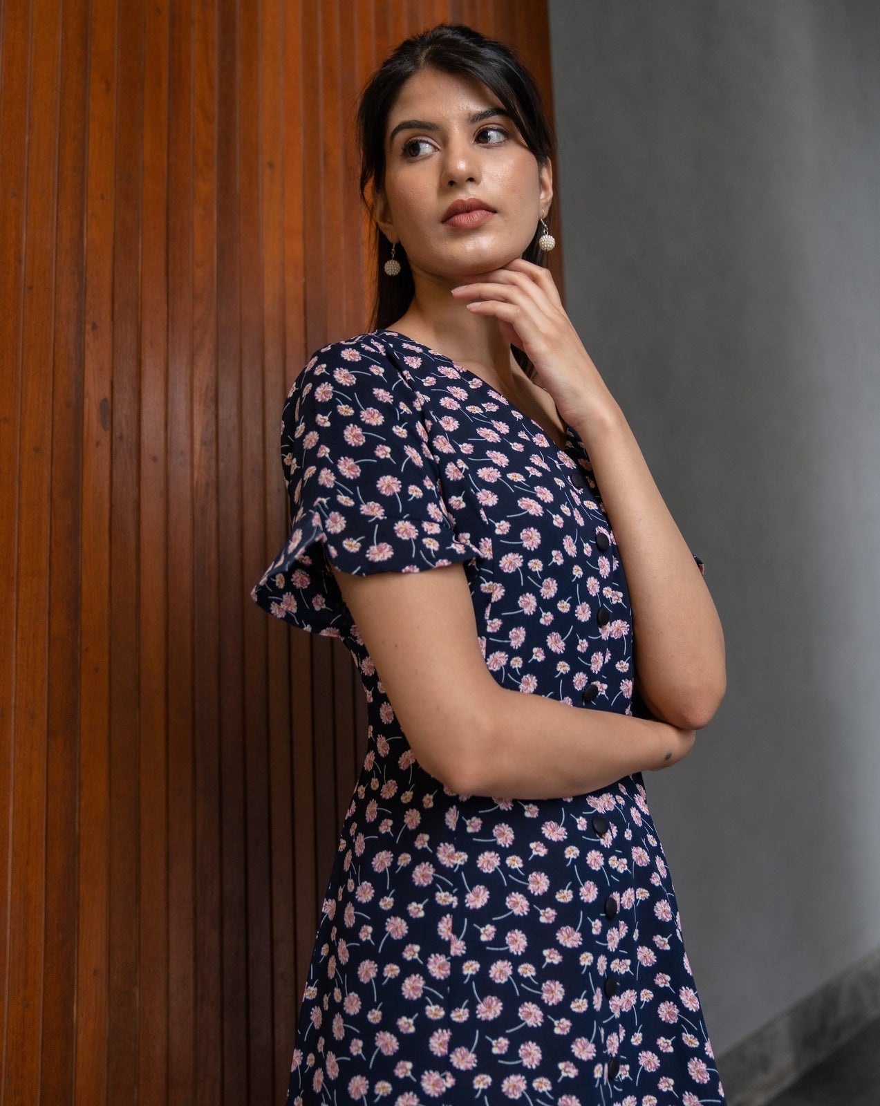 TGIF Floral Button Down Dress