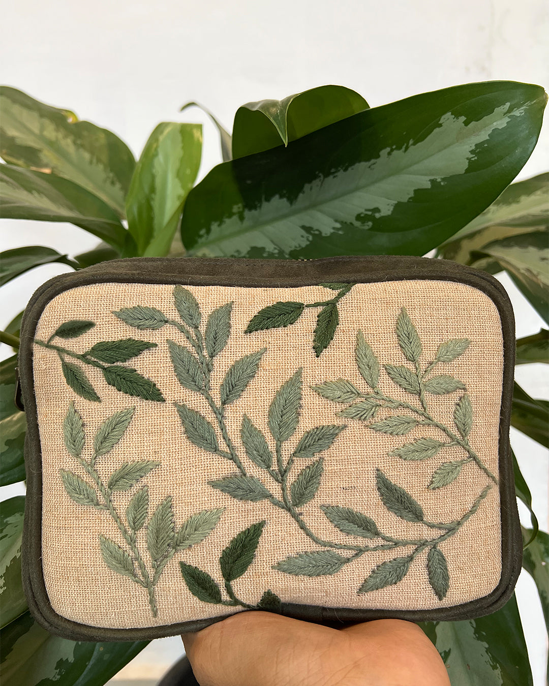 Leafy Vegan Suede Sling/Belt Bag