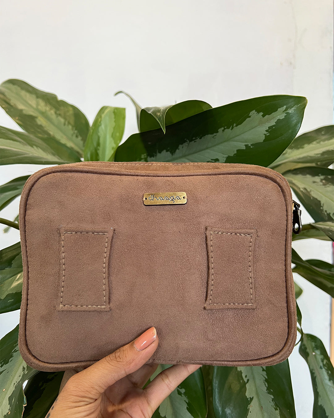 Leafy Vegan Suede Sling/Belt Bag