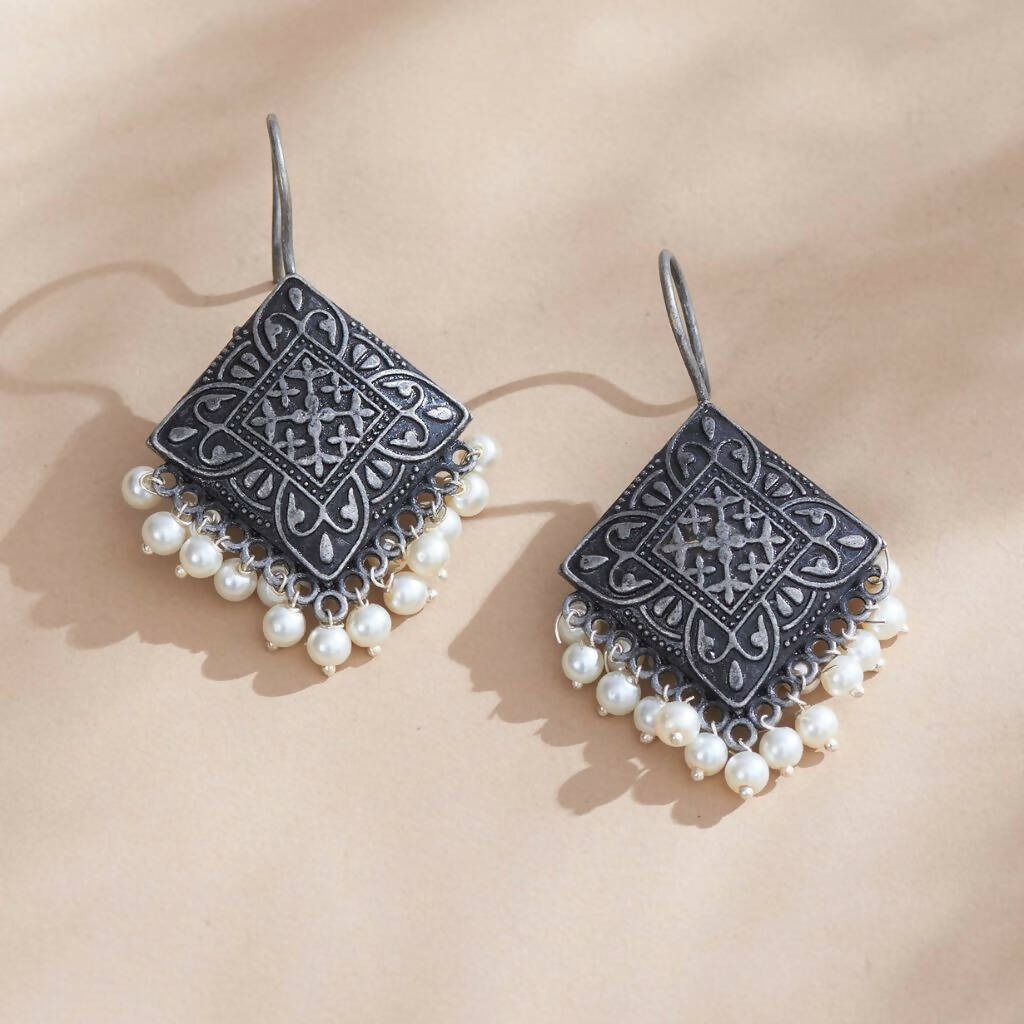 Black Polish Veena Earrings