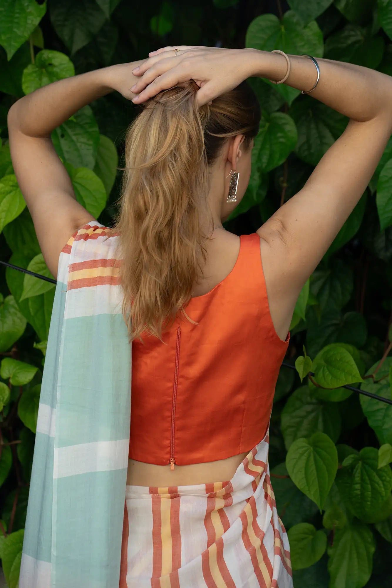 Bamboo Cotton Stripe Saree