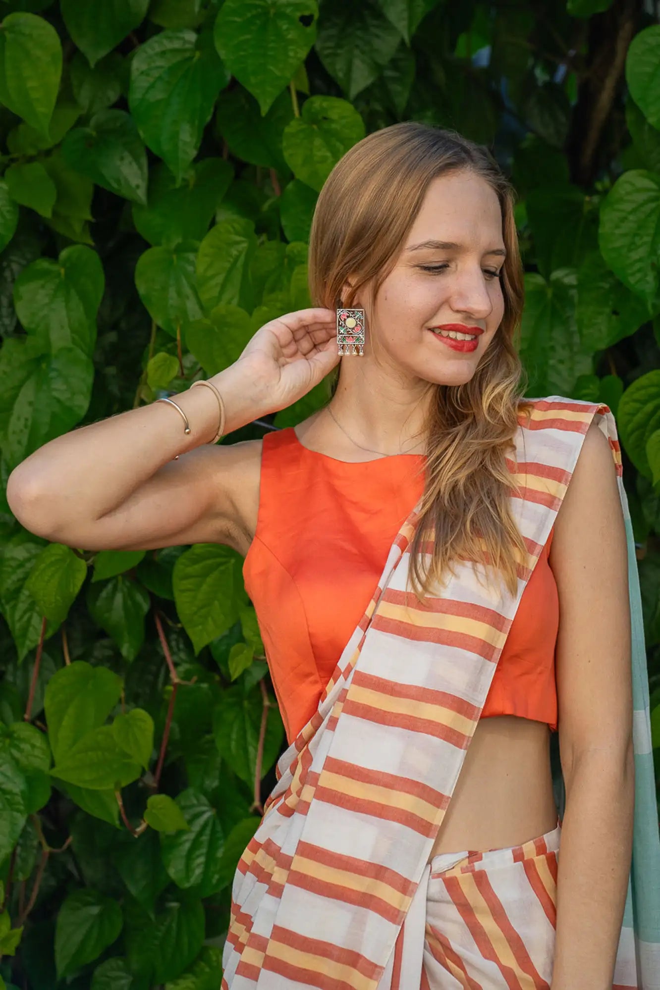 Bamboo Cotton Stripe Saree