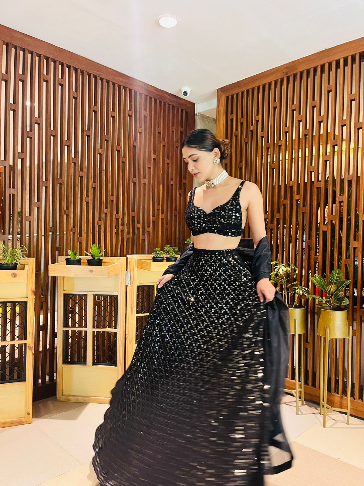 Rida Shimmer - All Over Faux Mirror Work Lehenga Set
