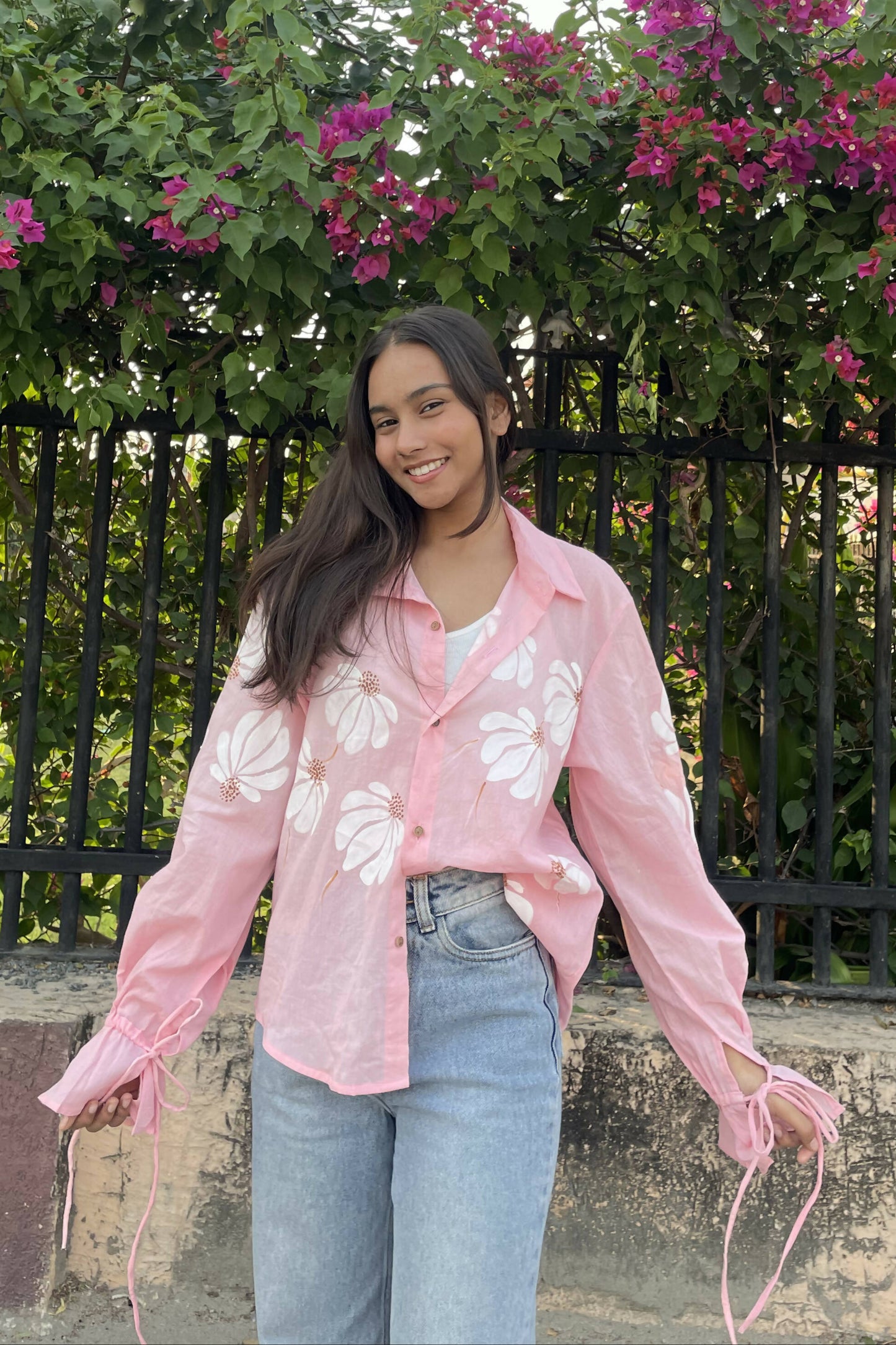 Blossom Hand-Painted Cotton Shirts
