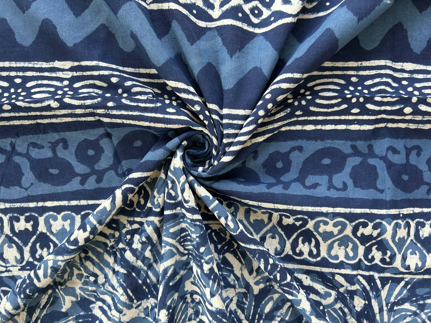 Indigo Illusion Block Printed Saree