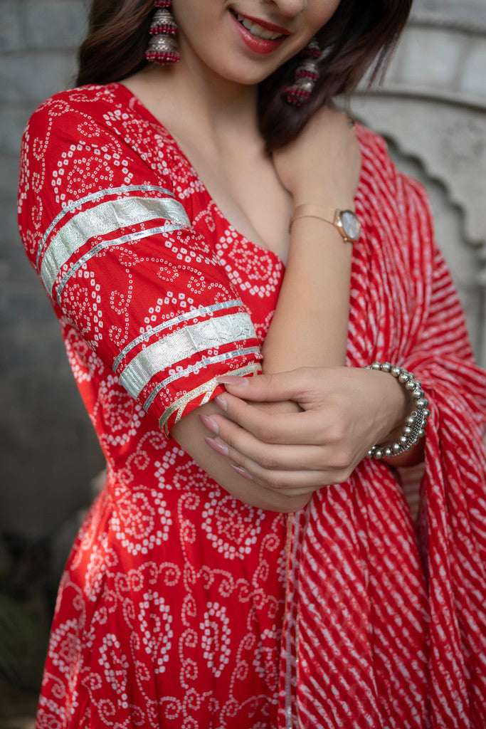 Rosemary Bandhani Cotton Suit Set