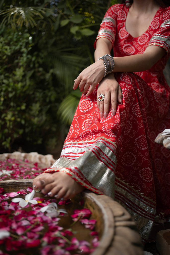 Rosemary Bandhani Cotton Suit Set