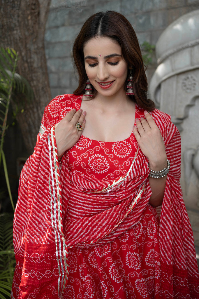 Rosemary Bandhani Cotton Suit Set