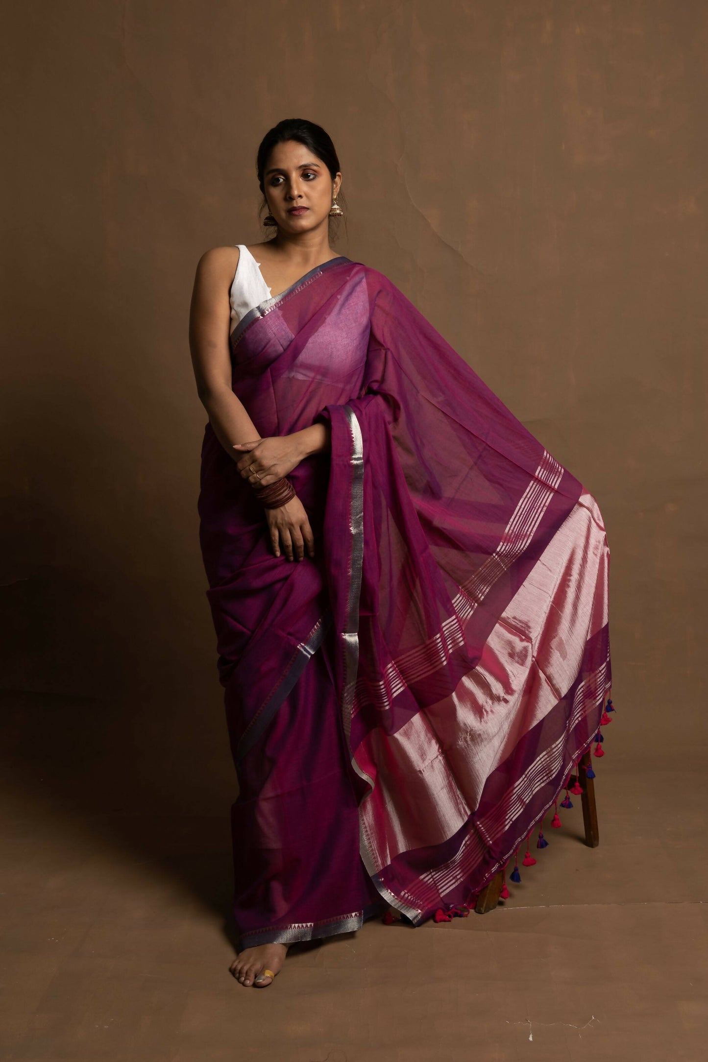 Eternal - Zari Saree With Tassels