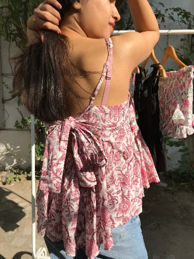 Dusty Rose Back Tie Lisa Top