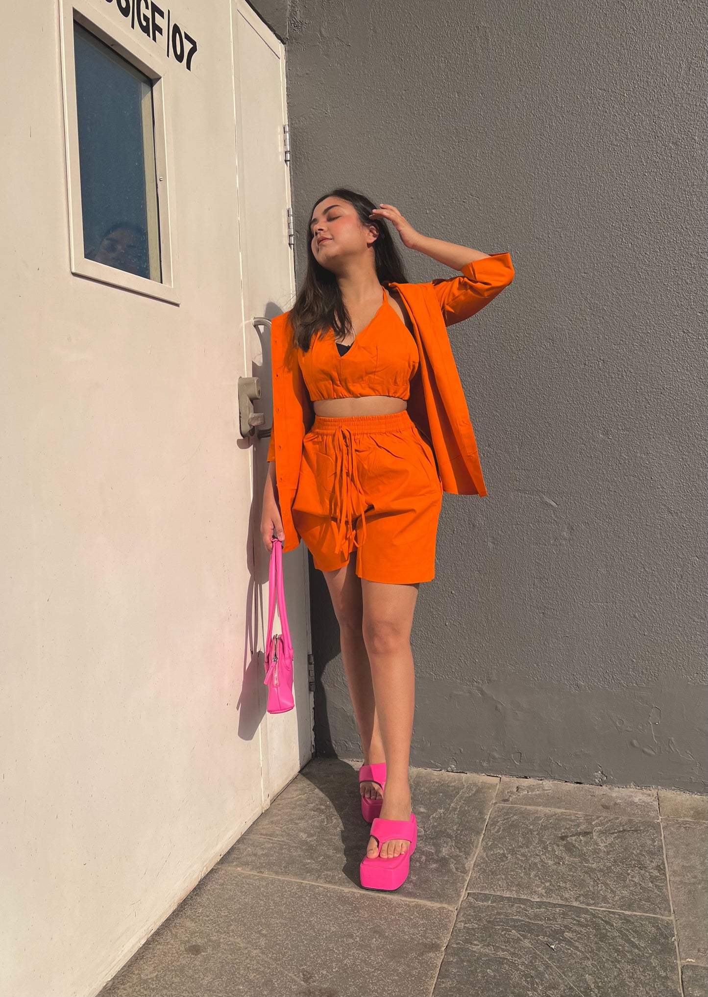 3 Piece Hot Orange Coords