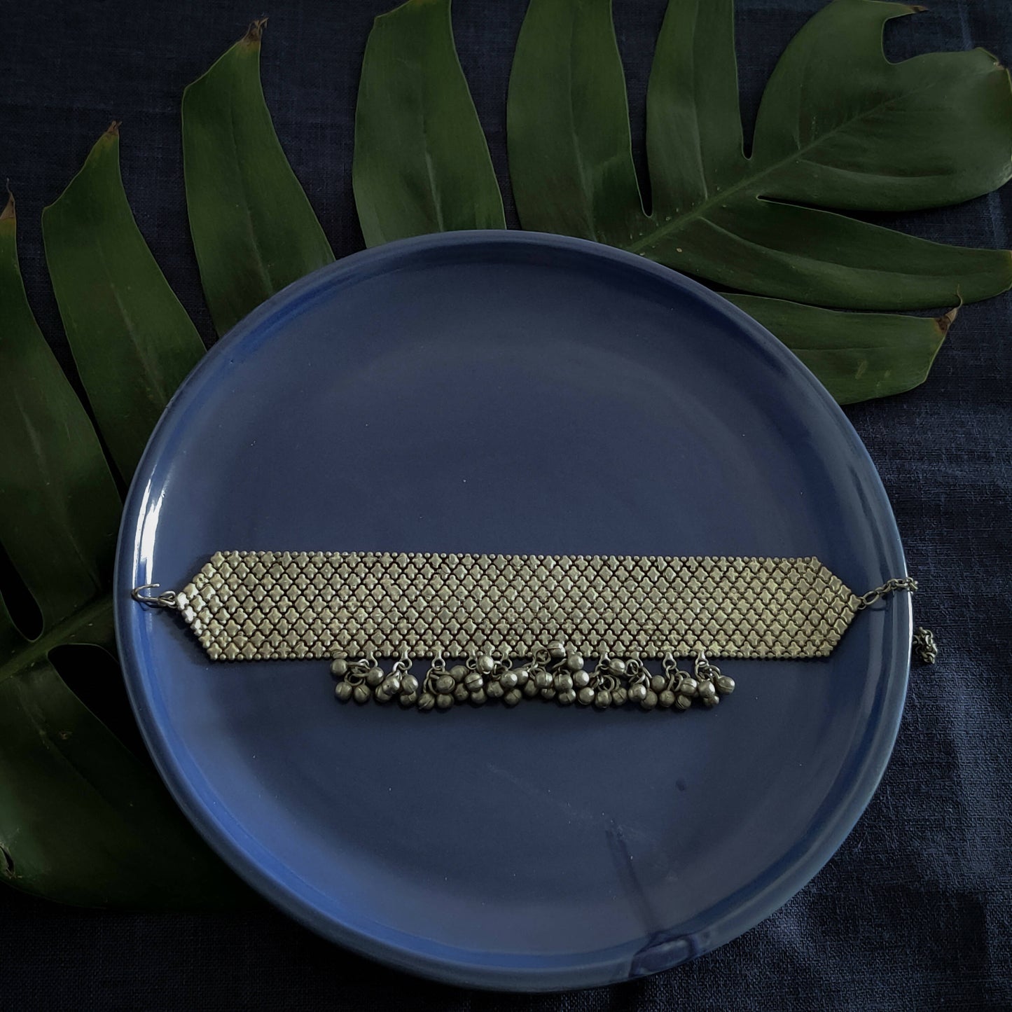 Silver Studded Choker Necklace