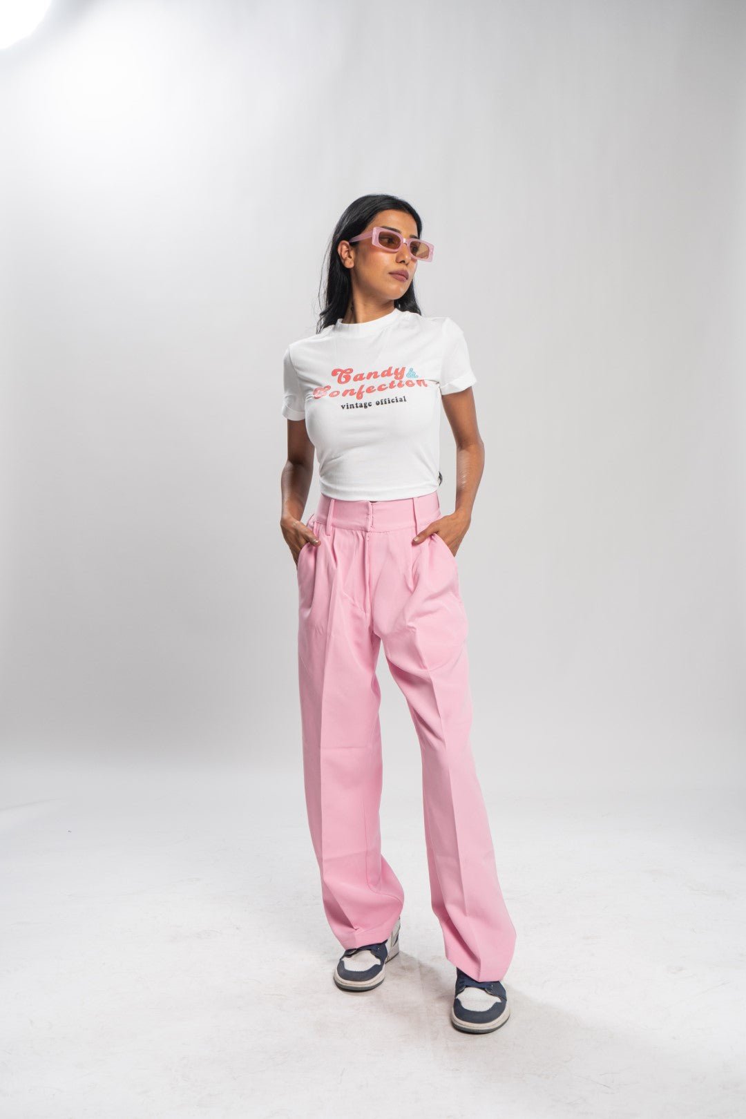 Pink Korean Baggy Pants