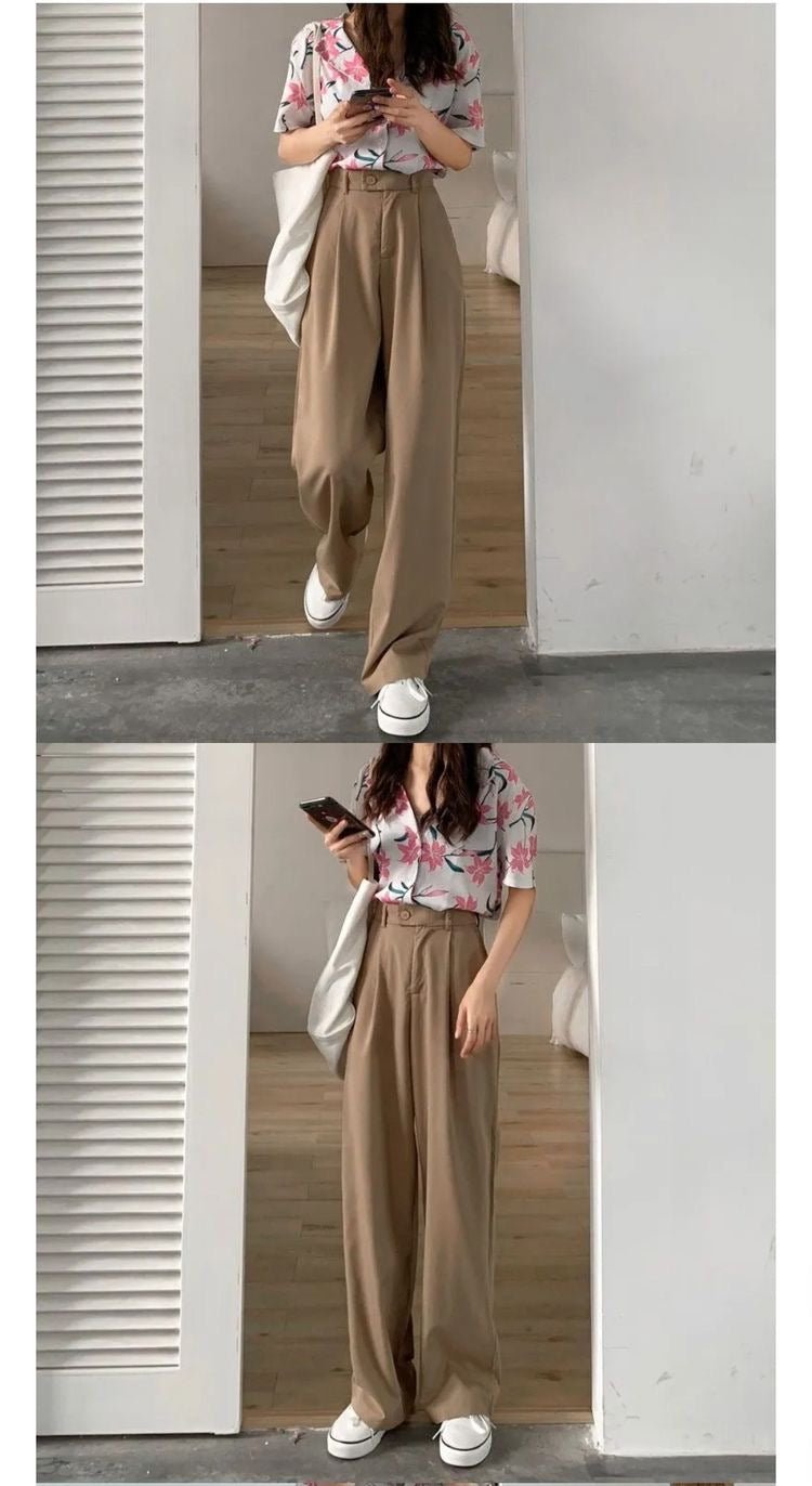 Pink Korean Baggy Pants