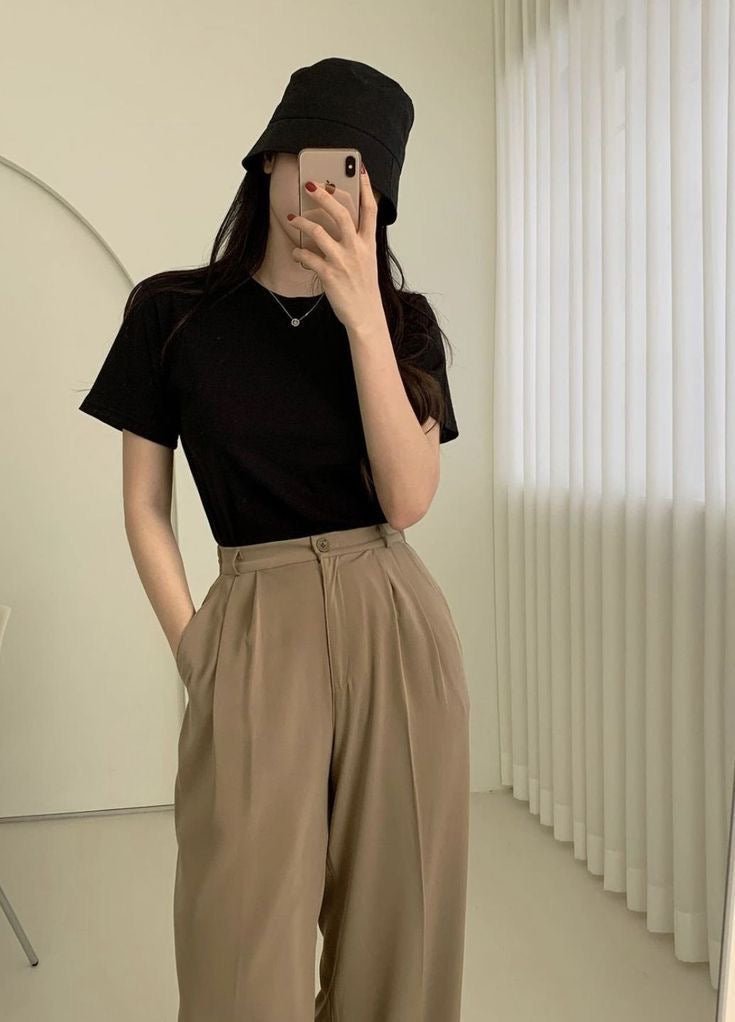 Pink Korean Baggy Pants