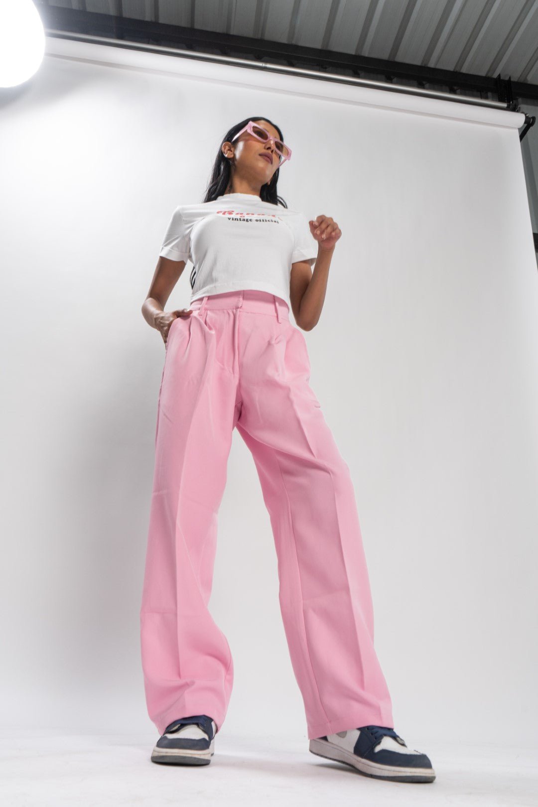 Pink Korean Baggy Pants