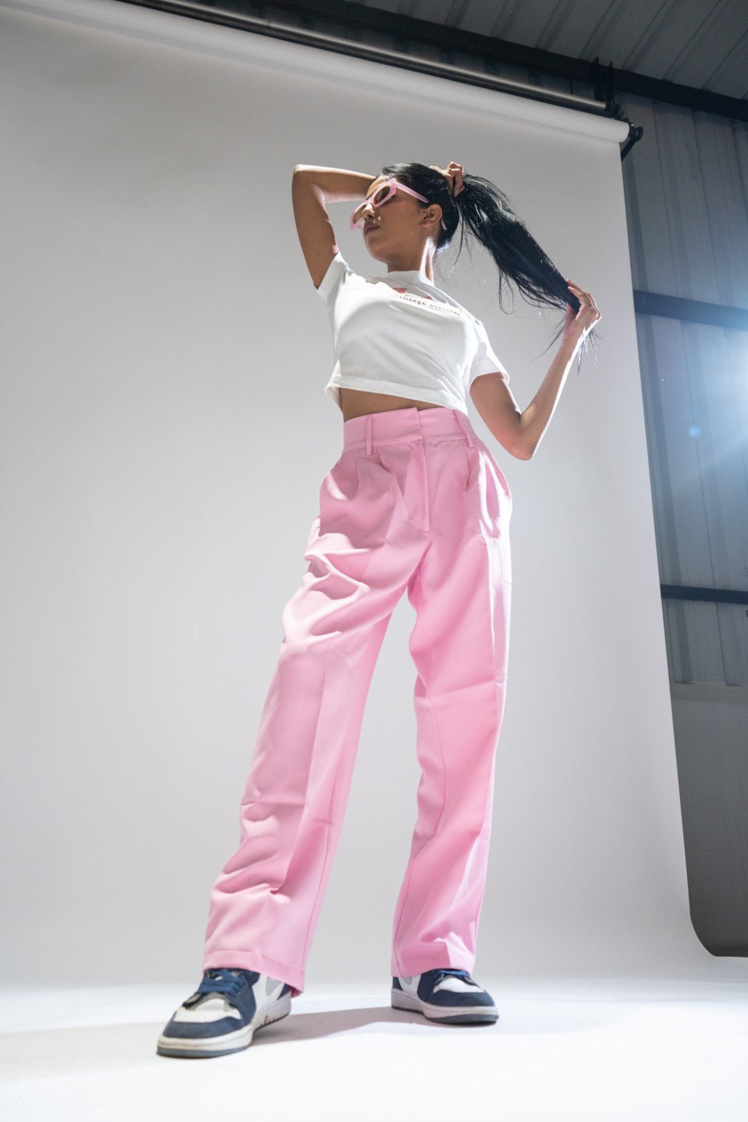 Pink Korean Baggy Pants