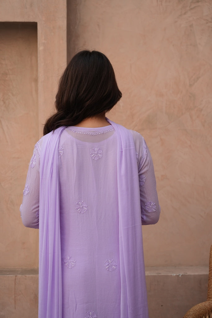 Sia Chikankari And Pearl Set