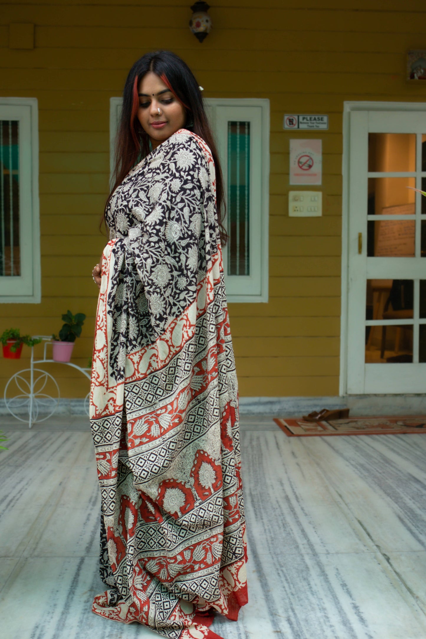 Tangled Treasures - Hand Block Bagru Saree