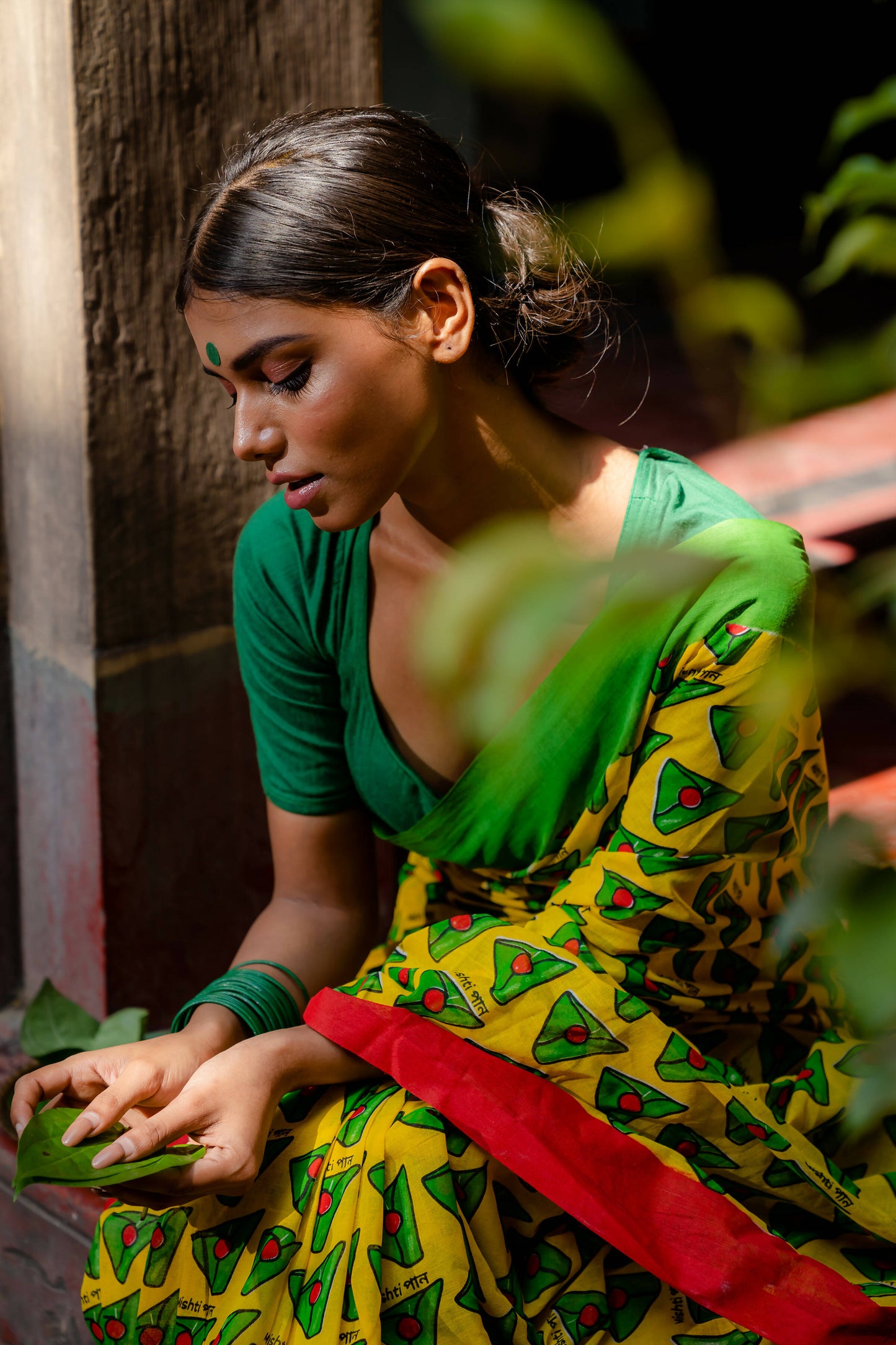 Mishti Paan Yellow Cotton Saree