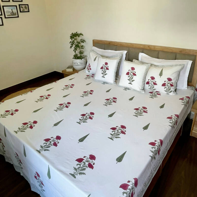 Mughal Big Poppy Buta Bedsheet Set