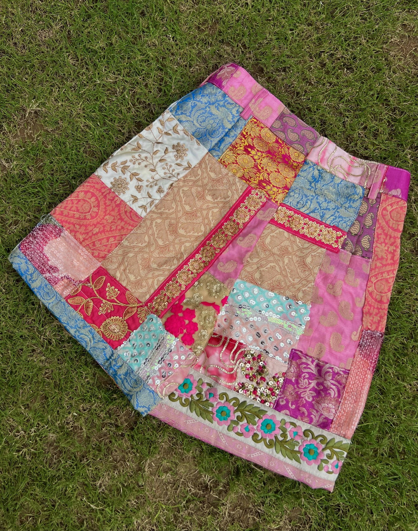 Zia Patchwork Cotton Shorts