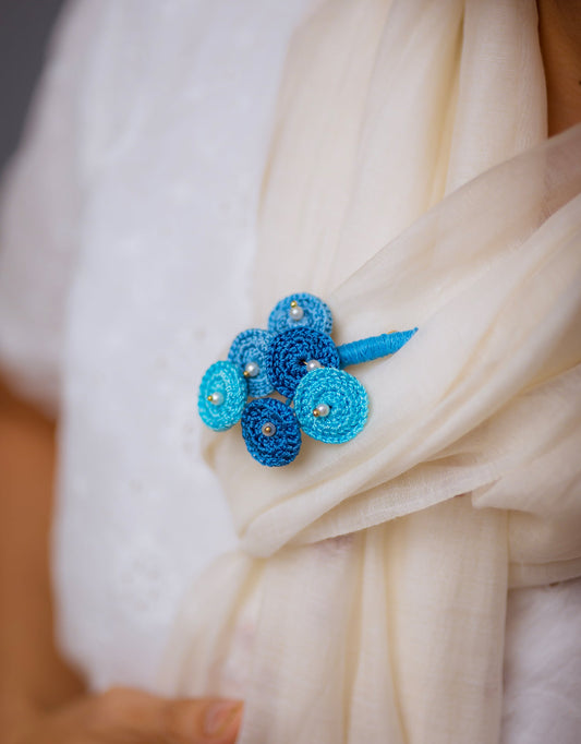 Handcrafted Indigo Mandala Brooch