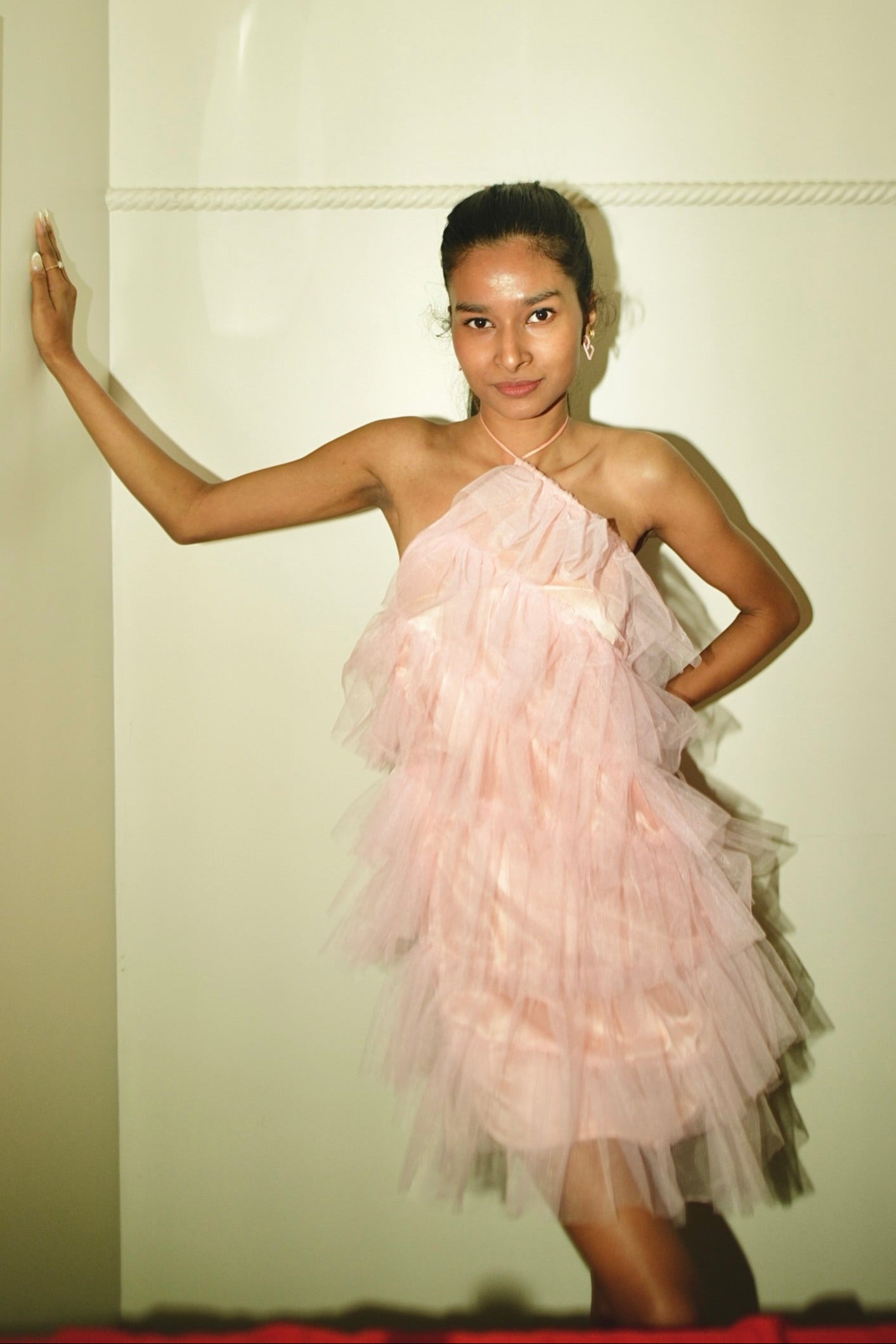 Roseate Pink Ruffle Dress